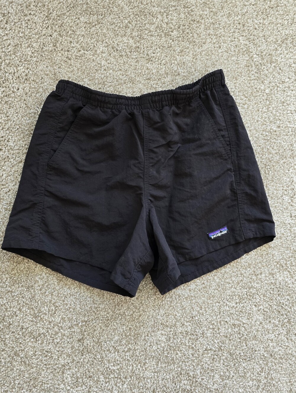 Patagonia Black Men's Elastic Waist Running Shorts